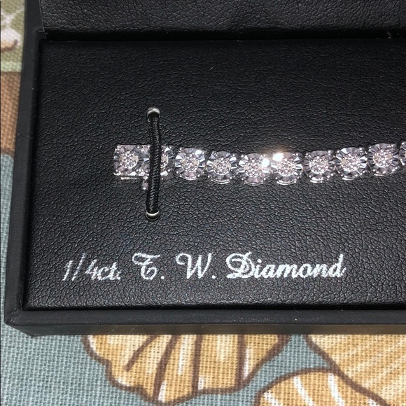Sterling silver diamond bracelet